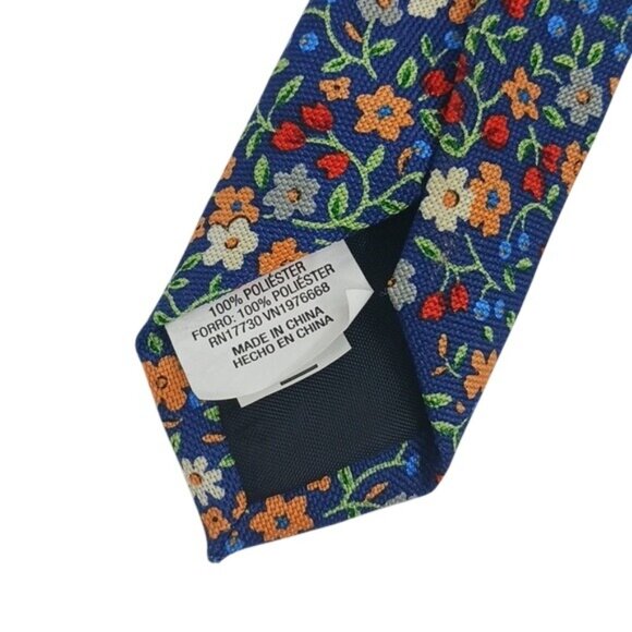 Goodfellow & Co Neck Tie Mens Blue Multi Floral Pointed Woven Colorful - Picture 4 of 5